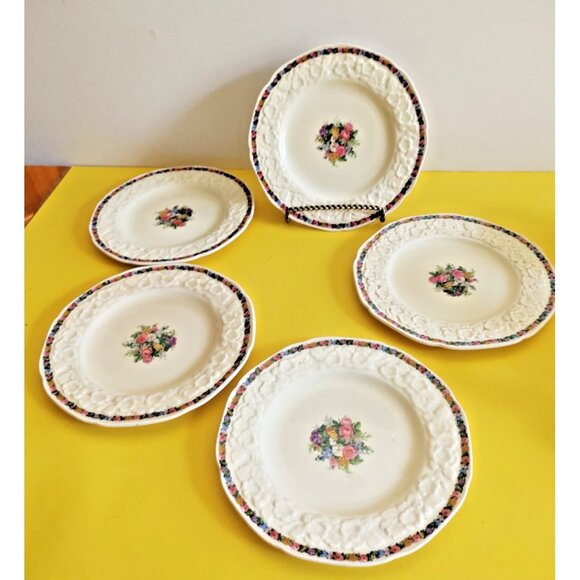 Antique Crown Ducal Butter plates 6 1/8" Gainsborough pattern 1920's (set of 5) - Picture 7 of 12